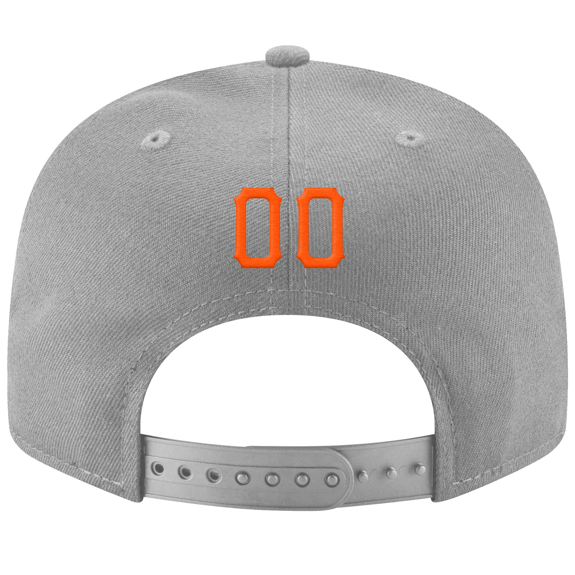 Personalized Gray Orange-Black Stitched Adjustable Snapback Hat Team Custom Name and Number Custom Name Number Adjustable Snapback Hat Personalized Gray Orange Black Stitched Team Merchandise Personalized Gray Orange-Black - Image 3