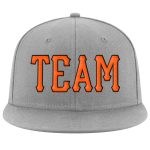 Custom Name Number Adjustable Snapback Hat Personalized Gray Orange Black Stitched Team Merchandise Personalized Gray Orange-Black