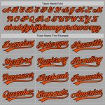 Custom Softball Jersey Unisex Two-Button Gray Orange-Black with Personalized Name and Number Personalized Gray Orange-Black