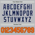Custom Name and Number Personalized Gray Orange Gold-Navy Baseball Jersey - Authentic Throwback Design Personalized Gray