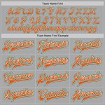 Custom Two-Tone Gray Orange-Kelly Green Bomber Varsity Letterman Jacket with Personalized Name and Number Personalized Gray