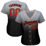 Custom Gray Orange-Navy Fade Baseball Jersey with Personalized Name and Number | Authentic Team Apparel Personalized Gray