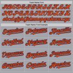 Custom Name and Number Personalized Baseball Jersey - Gray Orange and Navy Authentic Raglan Sleeves Personalized Gray Orange-Navy