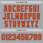 Custom Name and Number Personalized Baseball Jersey - Gray Orange and Navy Authentic Raglan Sleeves Personalized Gray Orange-Navy