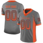 Customizable Gray Orange-Navy Mesh Football Jersey with Personalized Name and Number - Drift Fashion Team Apparel Personalized