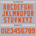 Custom Name and Number Personalized Baseball Jersey - Gray Orange Powder Blue Authentic Mesh Throwback Style Personalized