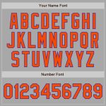Custom Team Name and Number Gray Orange-Purple Bomber Varsity Letterman Jacket Full-Snap Two Tone Personalized Gray Orange-Purple
