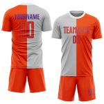 Custom Name Number Personalized Soccer Jersey Gray Orange Purple Sublimation Split Fashion Team Uniform Personalized Gray