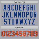 Custom Team Basketball Jersey with Personalized Name & Number - Gray Orange-Royal Authentic Throwback Personalized Gray Orange-Royal