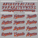 Custom Varsity Jacket with Name and Number - Gray Orange-Royal Bomber Full-Snap Two Tone Letterman Design Personalized Gray