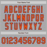 Custom Varsity Jacket with Name and Number - Gray Orange-Royal Bomber Full-Snap Two Tone Letterman Design Personalized Gray