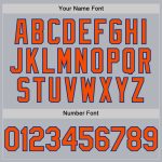 Custom Name and Number Authentic Baseball Jersey - Personalized Gray and Orange-Royal Line Personalized Gray Orange-Royal