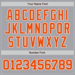Custom Authentic Baseball Jersey - Personalized Gray Orange-White with Team Name and Number Personalized Gray Orange-White