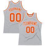 Custom Name Number Basketball Jersey - Gray Orange White Authentic Throwback Team Design Personalized Gray Orange-White Authentic