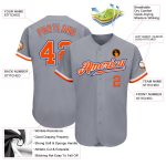Custom Baseball Jersey - Personalized Gray Orange White-Royal Jersey with Team Name and Number Personalized Gray Orange White-Royal