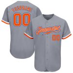 Custom Baseball Jersey - Personalized Gray Orange White-Royal Jersey with Team Name and Number Personalized Gray Orange White-Royal