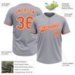 Custom Name Number Personalized Unisex Softball Jersey Gray Orange White Two-Button Design Personalized Gray Orange-White