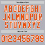 Custom Name Number Personalized Unisex Softball Jersey Gray Orange White Two-Button Design Personalized Gray Orange-White