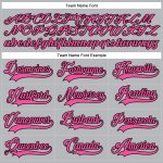 Custom Name and Number Personalized Hockey Jersey - Gray Pink Black Lace Neck Design Personalized Gray Pink-Black Hockey