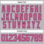 Custom Name and Number Personalized Hockey Jersey - Gray Pink Black Lace Neck Design Personalized Gray Pink-Black Hockey