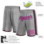 Custom Basketball Shorts with Name & Number - Personalized Gray, Pink, Black, Light Blue Team Gear Personalized Gray Pink