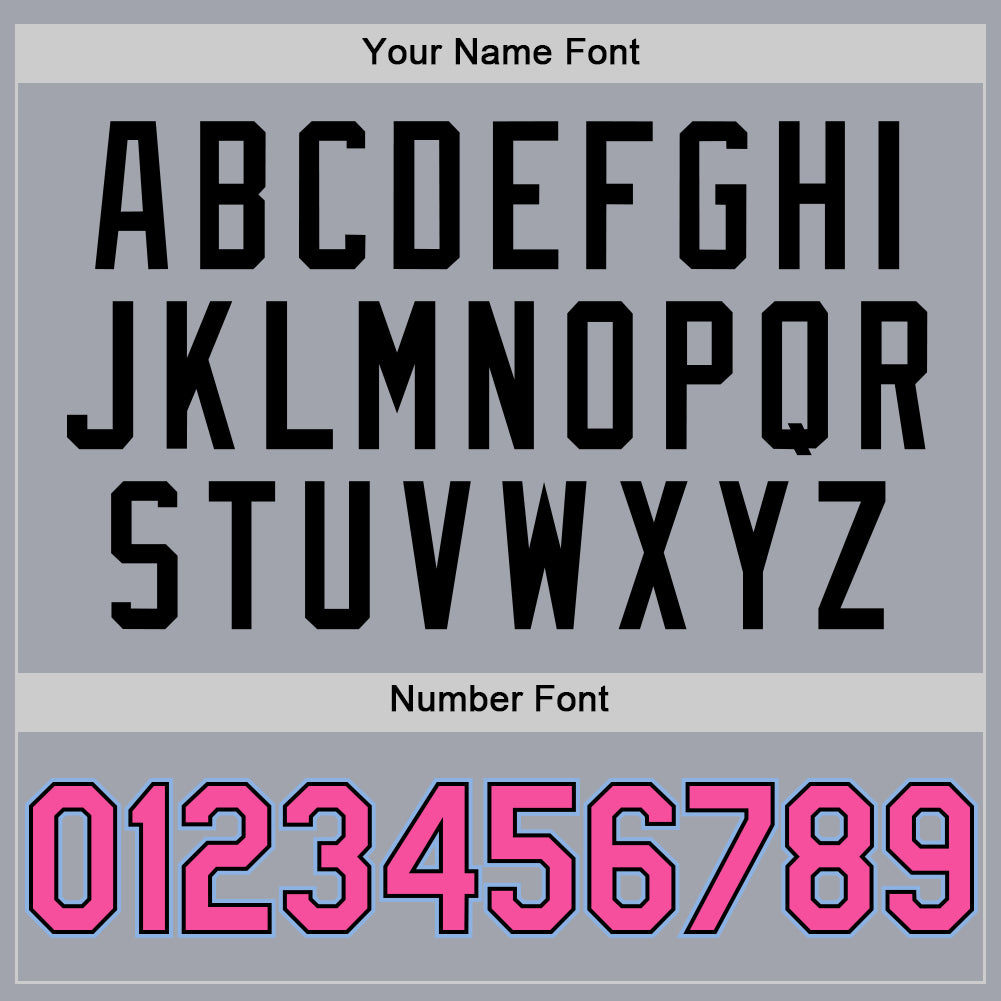 Personalized Gray Pink Black-Light Blue Authentic Sleeveless Baseball Jersey Team Custom Name and Number Custom Name Number Authentic Sleeveless Baseball Jersey in Gray Pink Black Light Blue - Personalized Team Apparel Personalized - Image 4