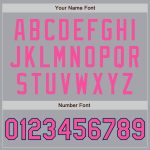 Custom Varsity Letterman Jacket with Personalized Name & Number - Gray Pink Black-Light Blue Bomber Style Personalized Gray