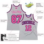 Custom Basketball Jersey - Personalized Gray Pink Black Purple Throwback with Team Name & Number Personalized Gray Pink Black-Purple