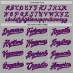 Custom Name and Number Personalized Bomber Jacket Gray Pink Black Purple Full-Snap Varsity Letterman Personalized Gray Pink