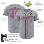 Custom Gray Pink Kelly Green Baseball Jersey with Personalized Name and Number - Authentic Team Apparel Personalized Gray