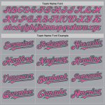 Custom Name and Number Personalized Baseball Jersey Gray Pink-Kelly Green Authentic Raglan Sleeves Personalized Gray Pink-Kelly