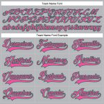 Personalized Hockey Jersey with Custom Name & Number - Gray Pink Kelly Green Lace Neck Team Apparel Personalized Gray Pink-Kelly