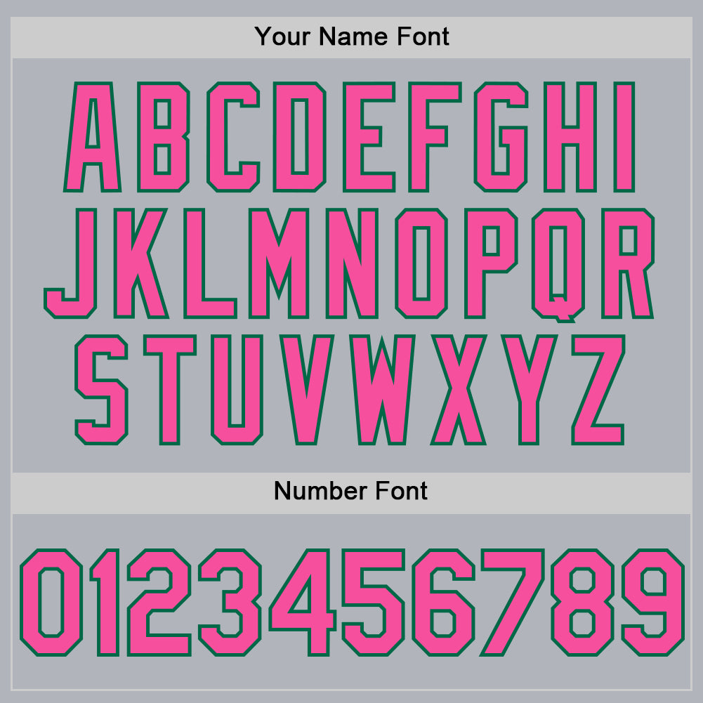 Personalized Gray Pink-Kelly Green Line Authentic Baseball Jersey Team Custom Name and Number Custom Name Number Authentic Baseball Jersey - Personalized Gray Pink Kelly Green Team Jersey Personalized Gray Pink-Kelly - Image 5