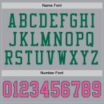 Custom Football Jersey with Personalized Name & Number in Gray, Pink & Kelly Green Mesh Personalized Gray Pink-Kelly Green