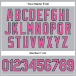 Custom Team Performance T-Shirt with Name and Number - Personalized Gray Pink Kelly Green Personalized Gray Pink-Kelly Green