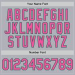 Personalized Softball Jersey - Unisex Two-Button in Gray Pink and Kelly Green Personalized Gray Pink-Kelly Green Two-Button