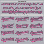 Personalized Softball Jersey - Unisex Two-Button in Gray Pink and Kelly Green Personalized Gray Pink-Kelly Green Two-Button