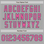 Custom Softball Jersey Personalized with Name & Number, Gray Pink Kelly Green, Unisex, Two-Button Style Personalized Gray