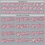 Custom Name Number Personalized Gray Pinstripe Baseball Jersey - White Crimson Authentic Fade Fashion Team Apparel Personalized