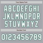Custom Name and Number Personalized Gray Pinstripe Baseball Jersey - White and Kelly Green Authentic Fade Fashion Personalized