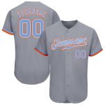 Custom Name Number Personalized Baseball Jersey Gray Powder Blue White Orange Authentic Team Personalized Gray Powder Blue
