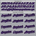 Custom Name and Number Authentic Baseball Jersey in Gray Purple-Black, 3 Color Options, Personalized Arm Shapes Personalized