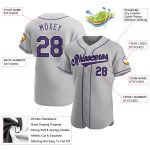 Personalized Gray Black Purple Baseball Jersey for Men and Women Authentic Personalized Gray Purple-Black Authentic Baseball
