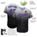 Custom Team Baseball Jersey - Authentic Fade Fashion in Gray Purple Black with Personalized Name and Number Personalized