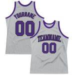 Custom Basketball Jersey - Personalized Gray Purple Black Throwback, Custom Name & Number Personalized Gray Purple-Black