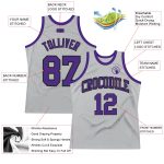 Custom Basketball Jersey - Personalized Gray Purple Black Throwback, Custom Name & Number Personalized Gray Purple-Black