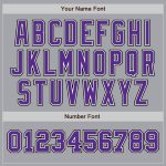 Custom Name and Number Authentic Two Tone Baseball Jersey - Personalized Gray and Purple-Black Personalized Gray Purple-Black