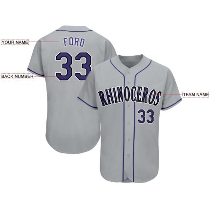 Custom Baseball Jersey with Personalized Name and Number - Gray Purple Black Team Apparel Personalized Gray Purple-Black