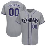 Custom Baseball Jersey with Personalized Name and Number - Gray Purple Black Team Apparel Personalized Gray Purple-Black