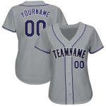 Custom Baseball Jersey with Personalized Name and Number - Gray Purple Black Team Apparel Personalized Gray Purple-Black